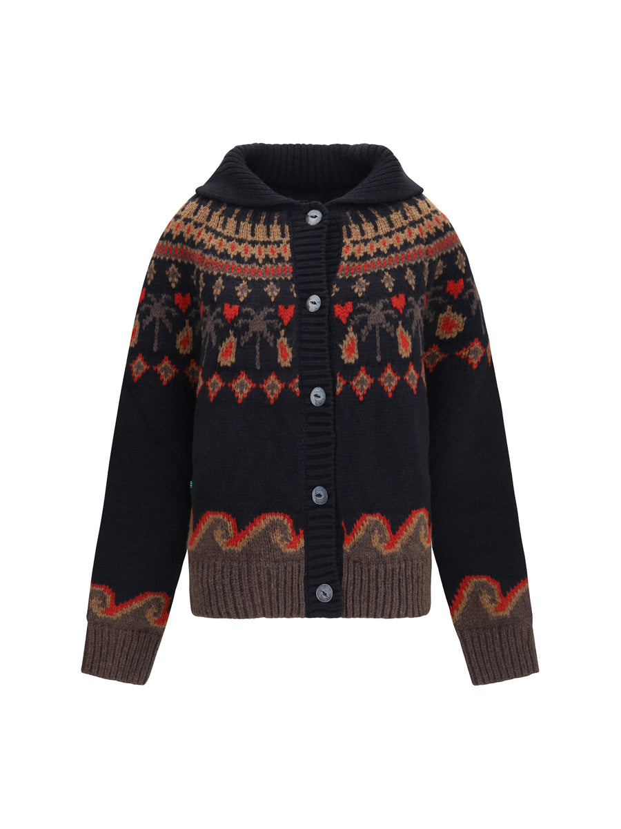 Alanui 100% Virgin Wool (Ovis Aries) cardigan in black