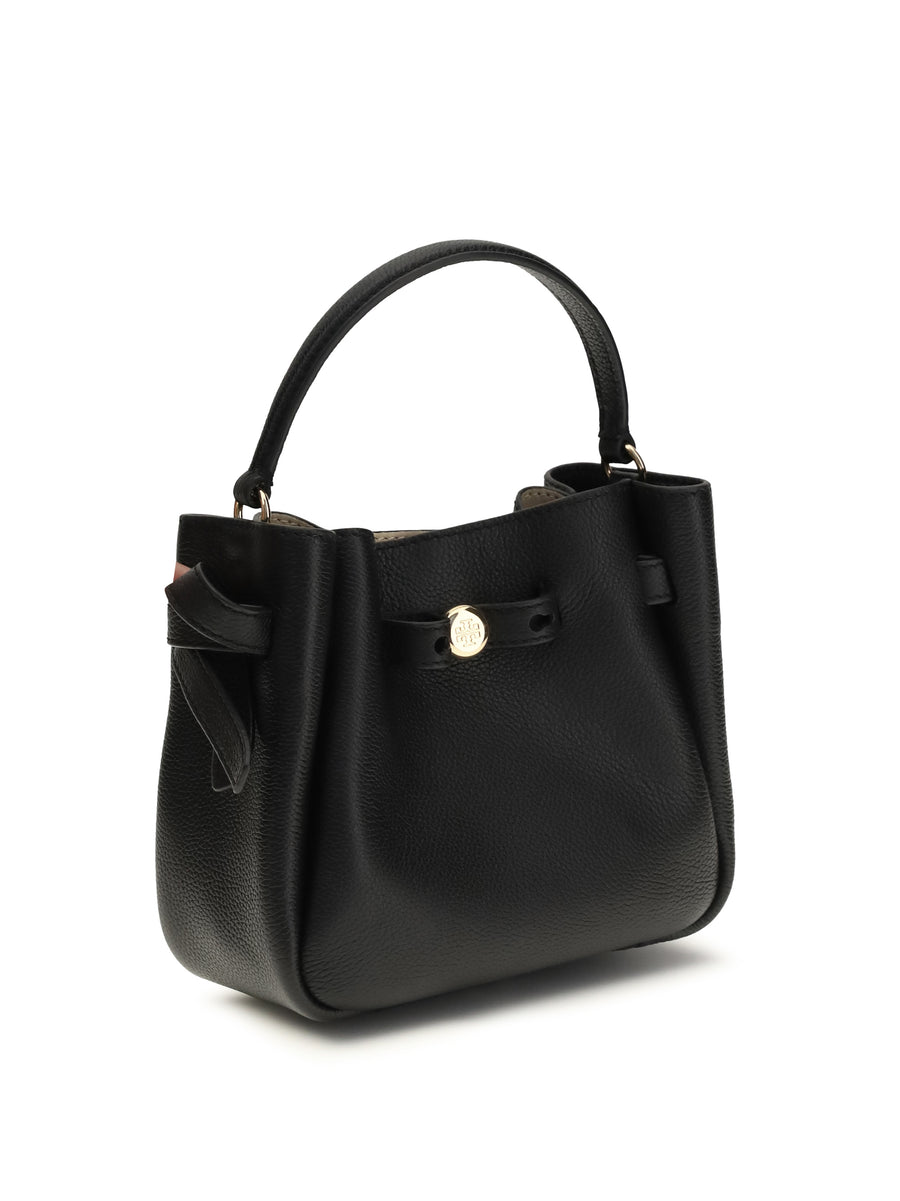 Mini Bucket Bag Romy Black Calf Leather Shoulder