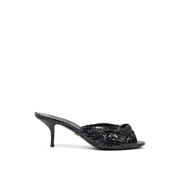 Dolce & Gabbana Python leather upper mule in black
