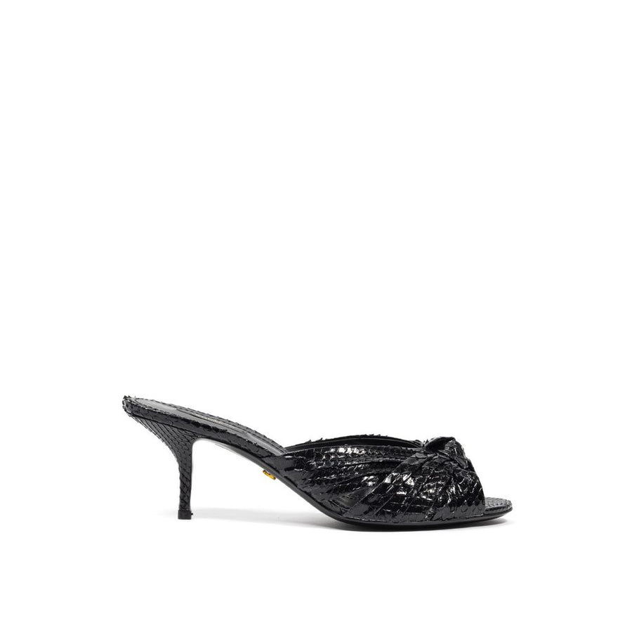 Dolce & Gabbana Python leather upper mule in black