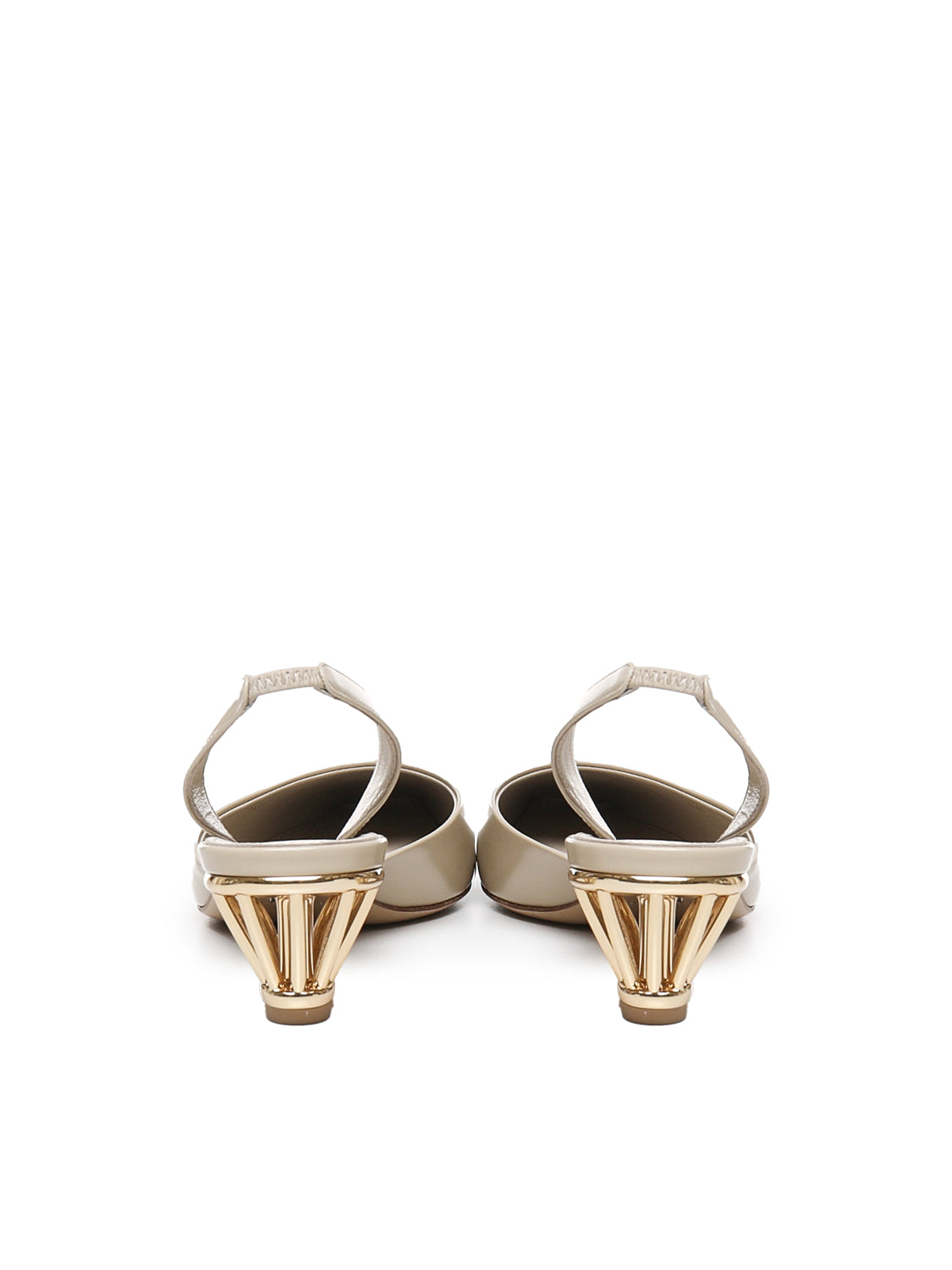 Ferragamo With Heel Beige Upper: Lamb