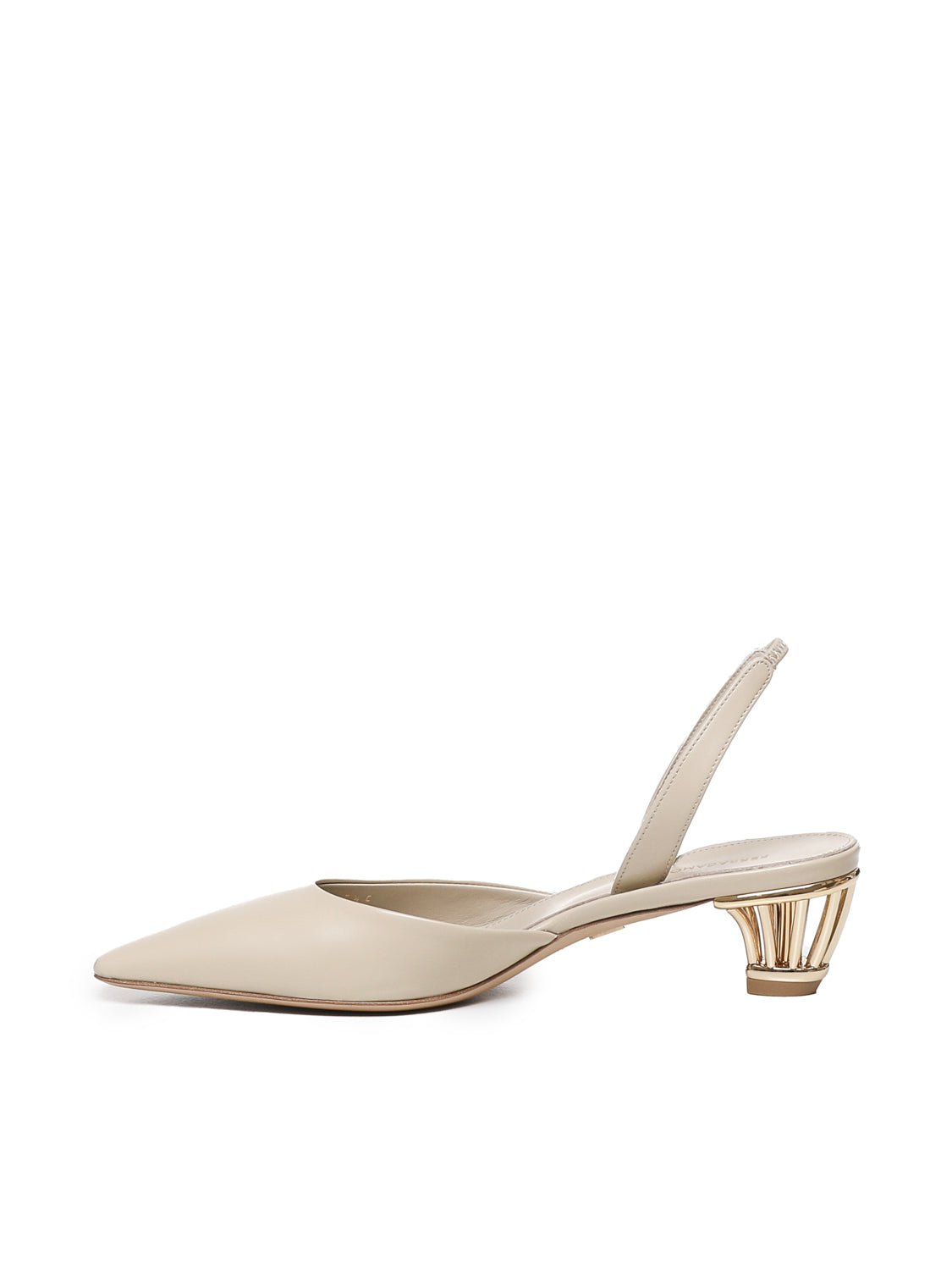 Ferragamo With Heel Beige Upper: Lamb