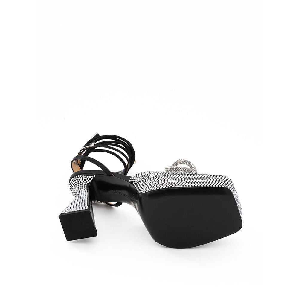 Mach & Mach Leather heel in black — view 3
