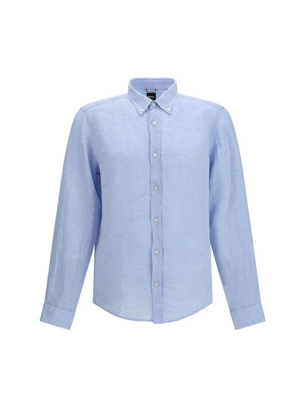 Shirt Regular-Fit Linen Light Blue Light/pastel
