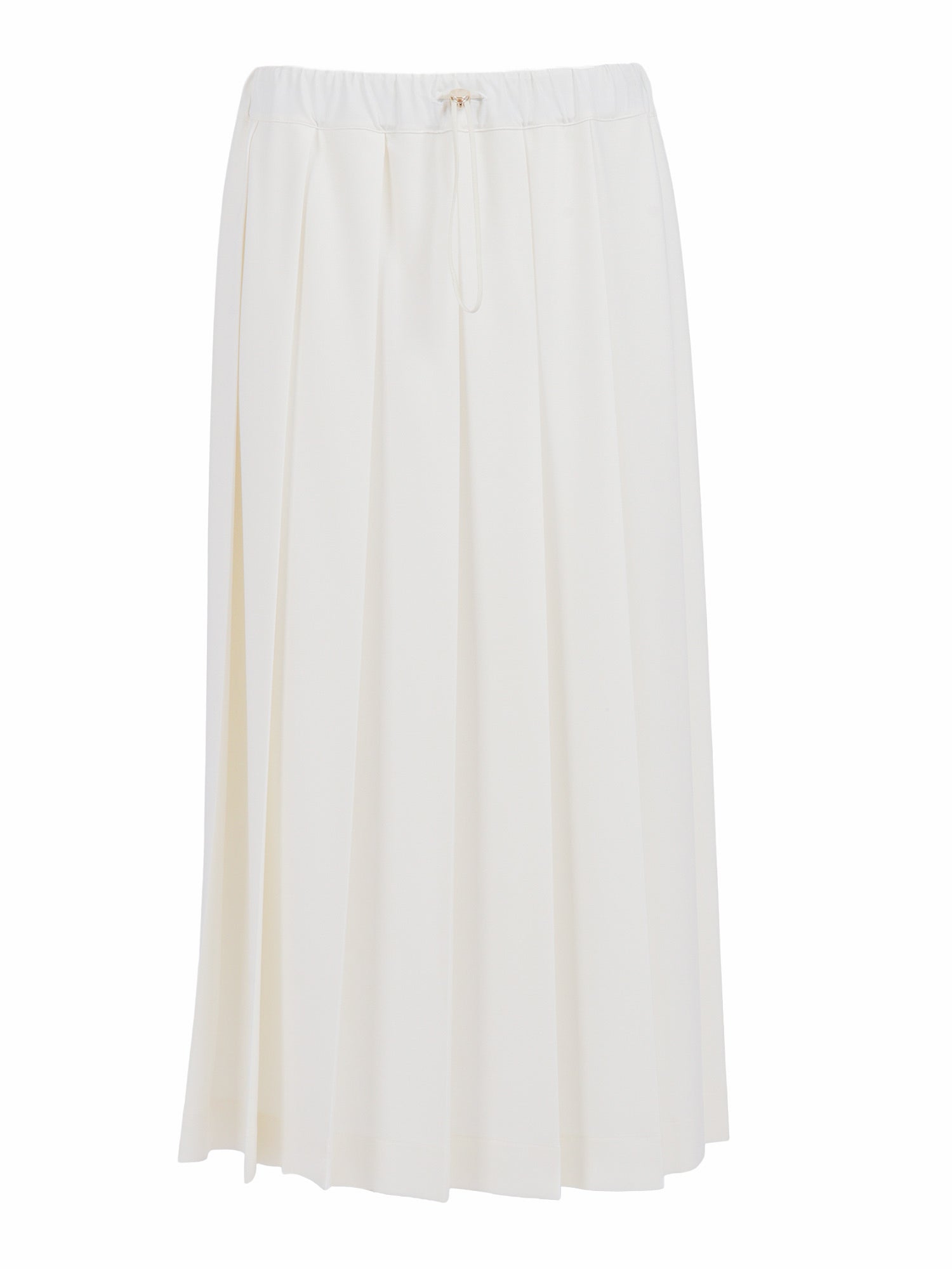 TECH WOOL PLEATED SKIRT WITH ELASTIC WAISTBAND White Polyester Viscose Elastane