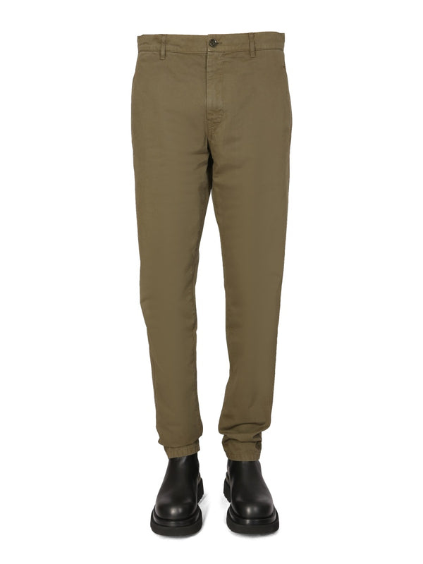 Chino Pants Military Green Cotton Trousers
