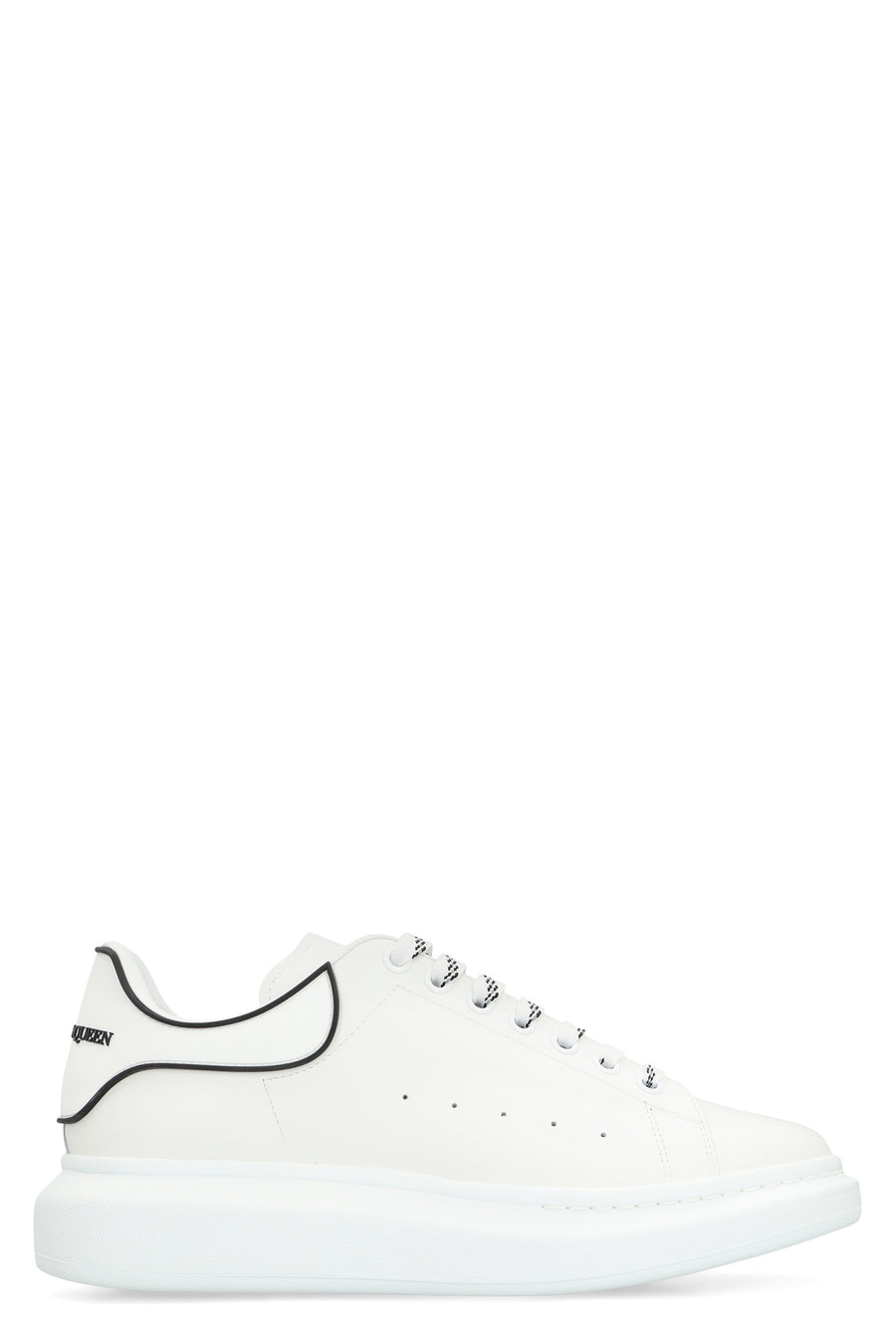 Chunky Leather Sneakers White/white/black Calf Trainers
