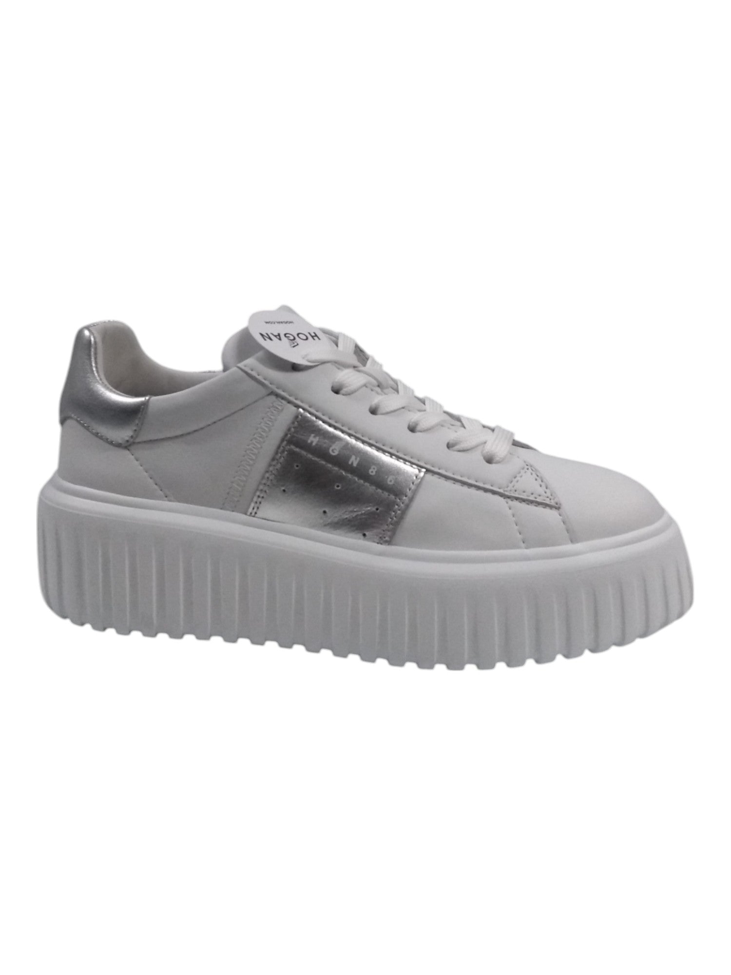 H-stripes Allac.fascia Logo White Calf Leather Shoe