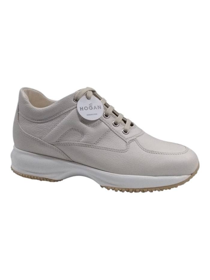 Interactive Allacciato White Calf Leather Shoe