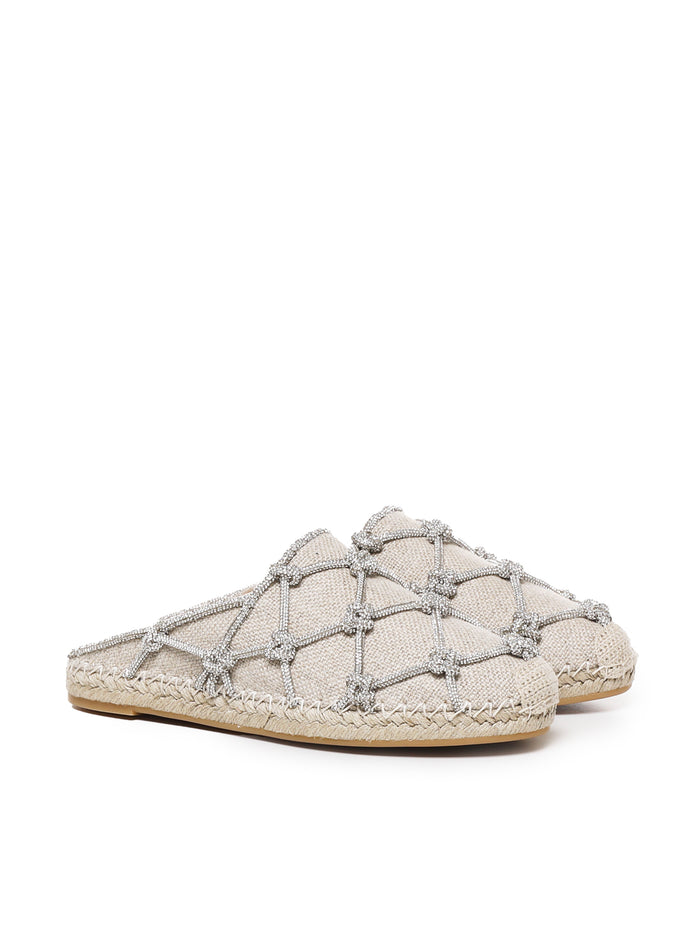 Valentino Garavani Flat Shoes Crystal/naturalcot