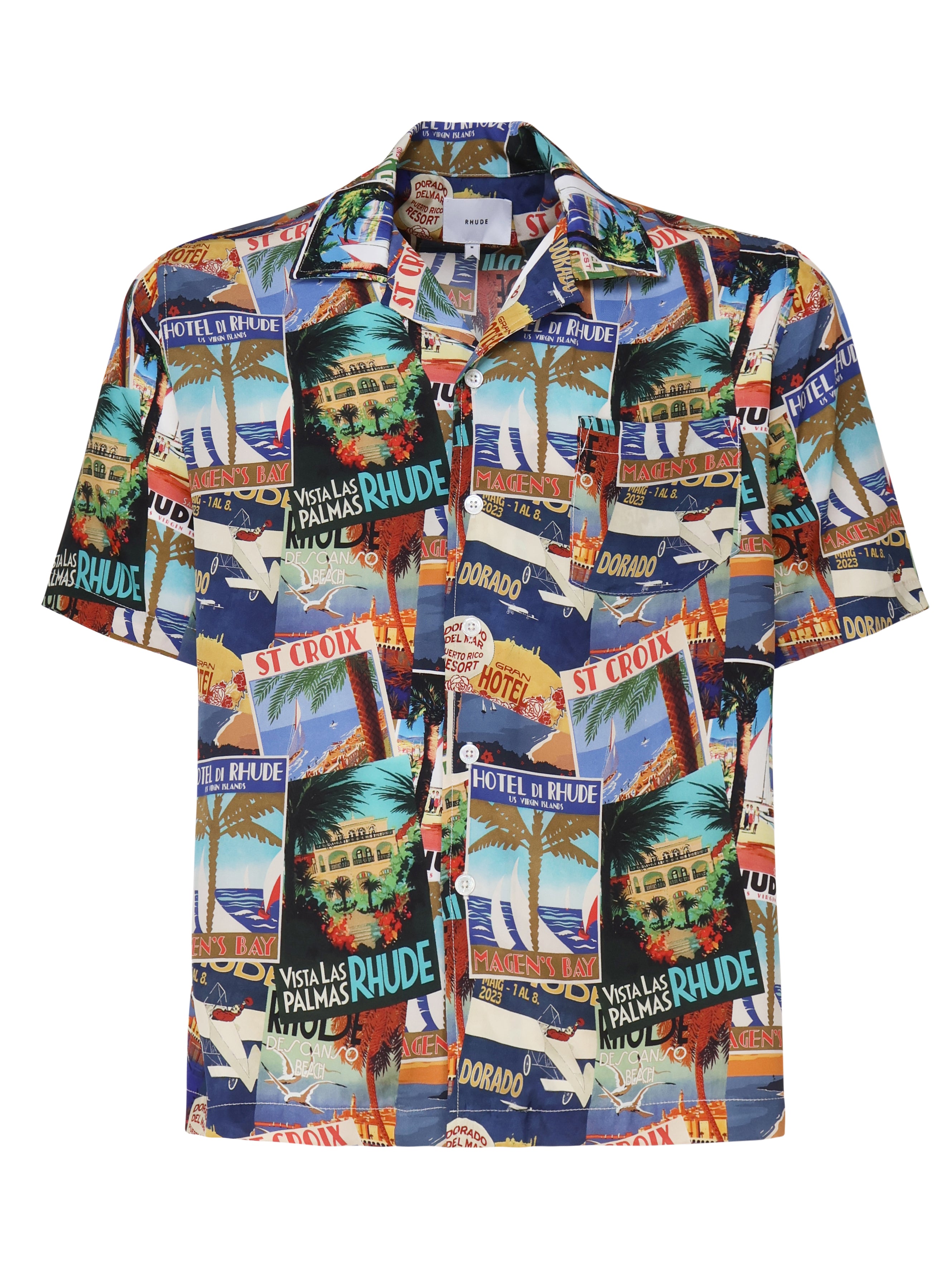 Rhude Shirts Blue Silk