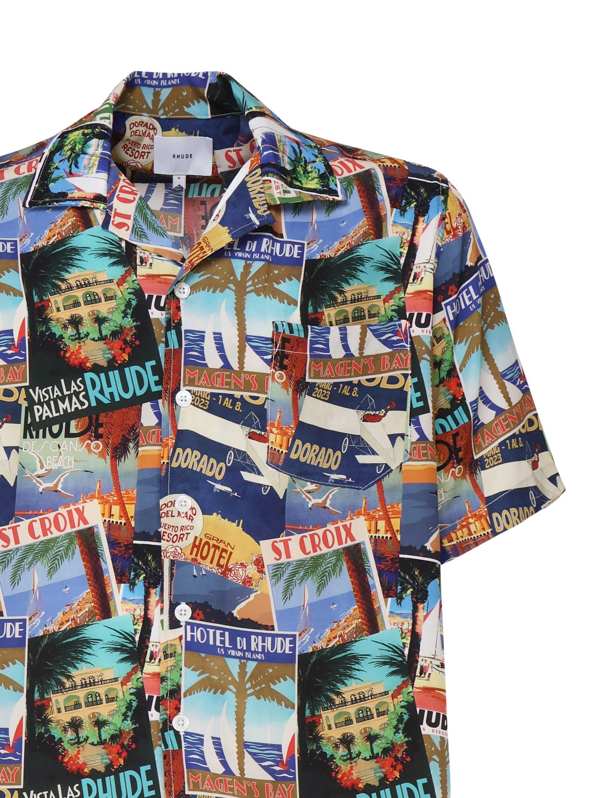 Rhude Shirts Blue Silk