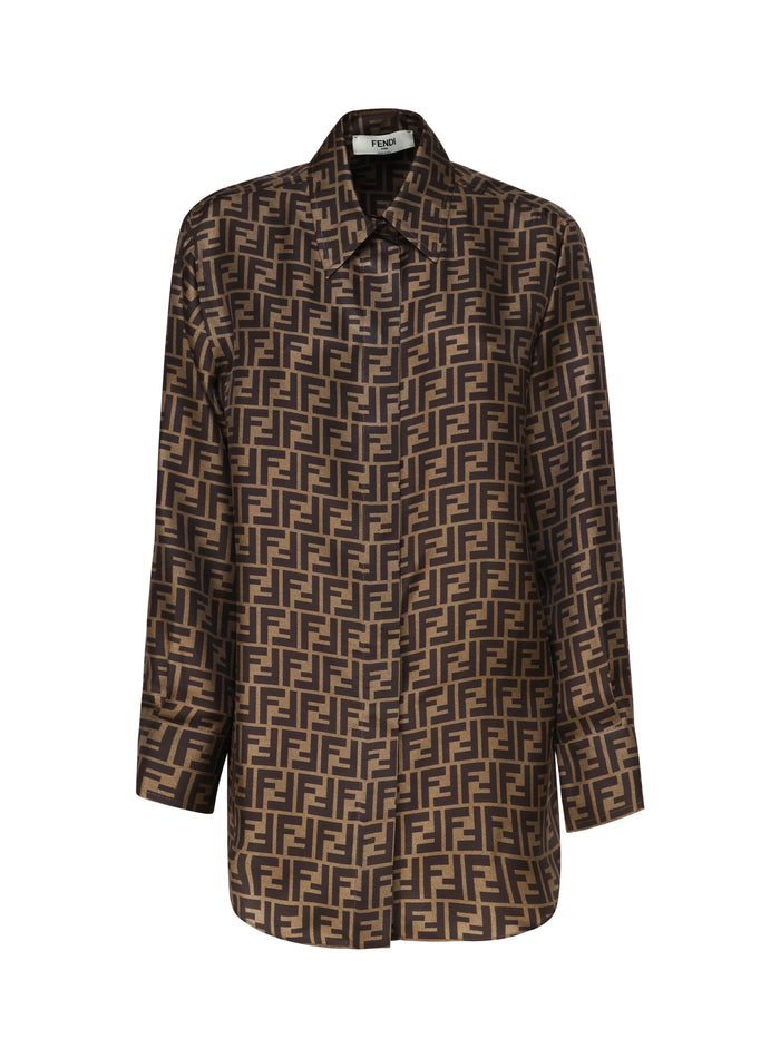 Fendi Shirts Tobacco Silk