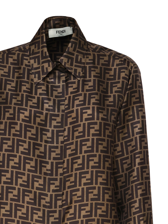 Fendi Shirts Tobacco Silk