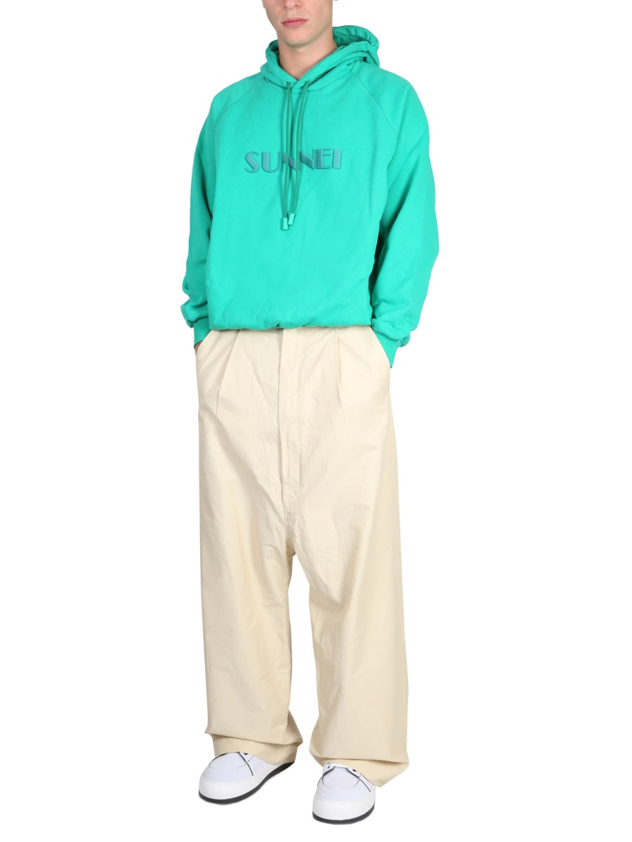 Green Sweatshirt With Logo Cotton Sweatshirts