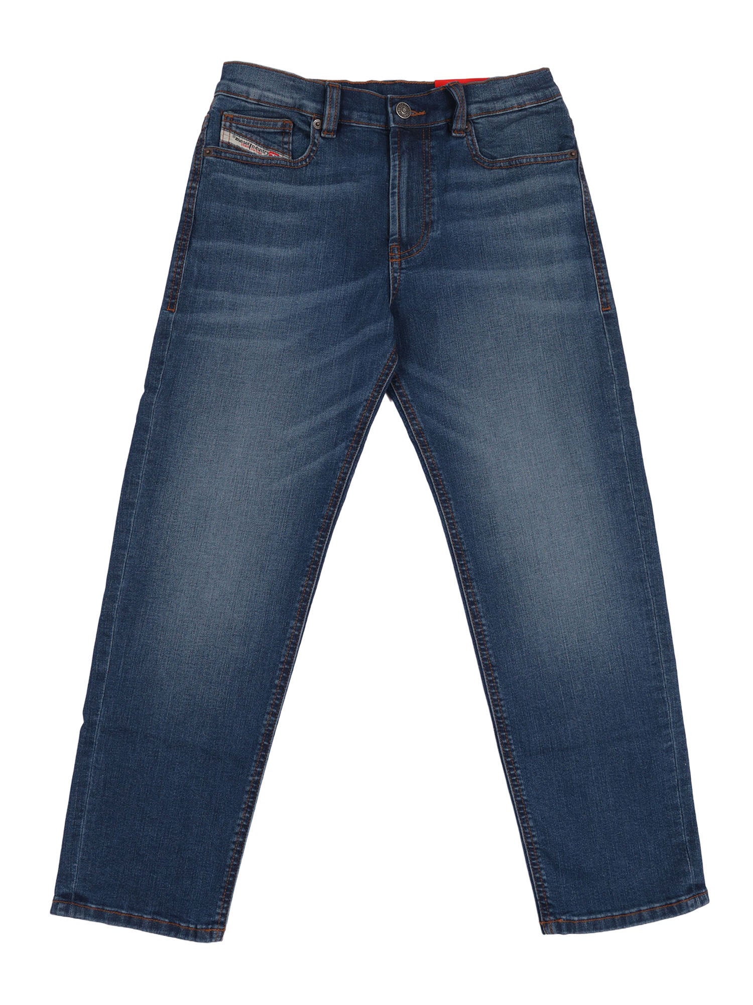 5 pockets Blue Cotton Elastane Jean
