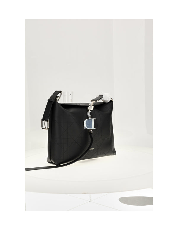 Shoulder Bag Macrocannage Black Calf Leather