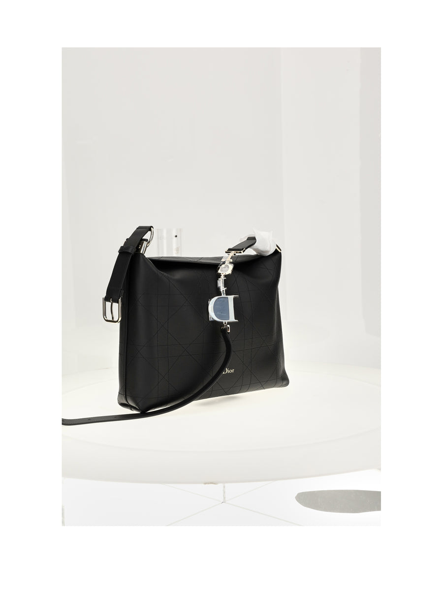 Shoulder Bag Macrocannage Black Calf Leather