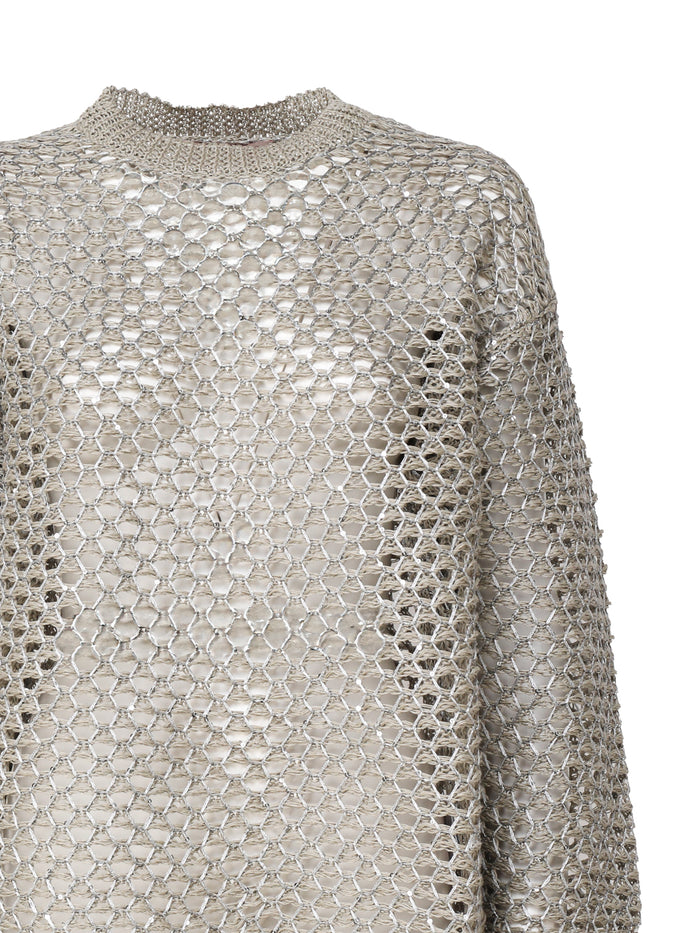 Valentino Garavani Sweaters Ecru/silver Lipl
