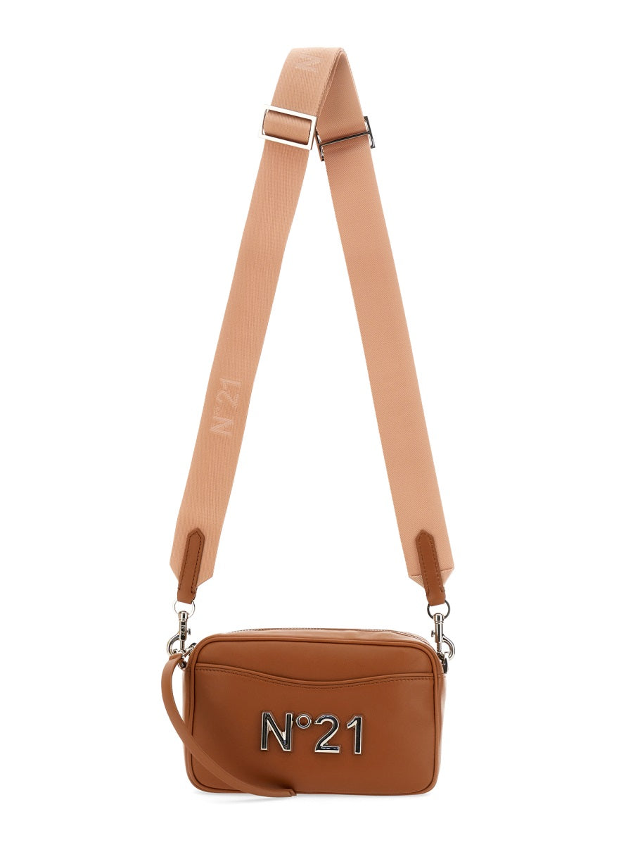 Logo Plaque Bag Buff Leather Shoulder