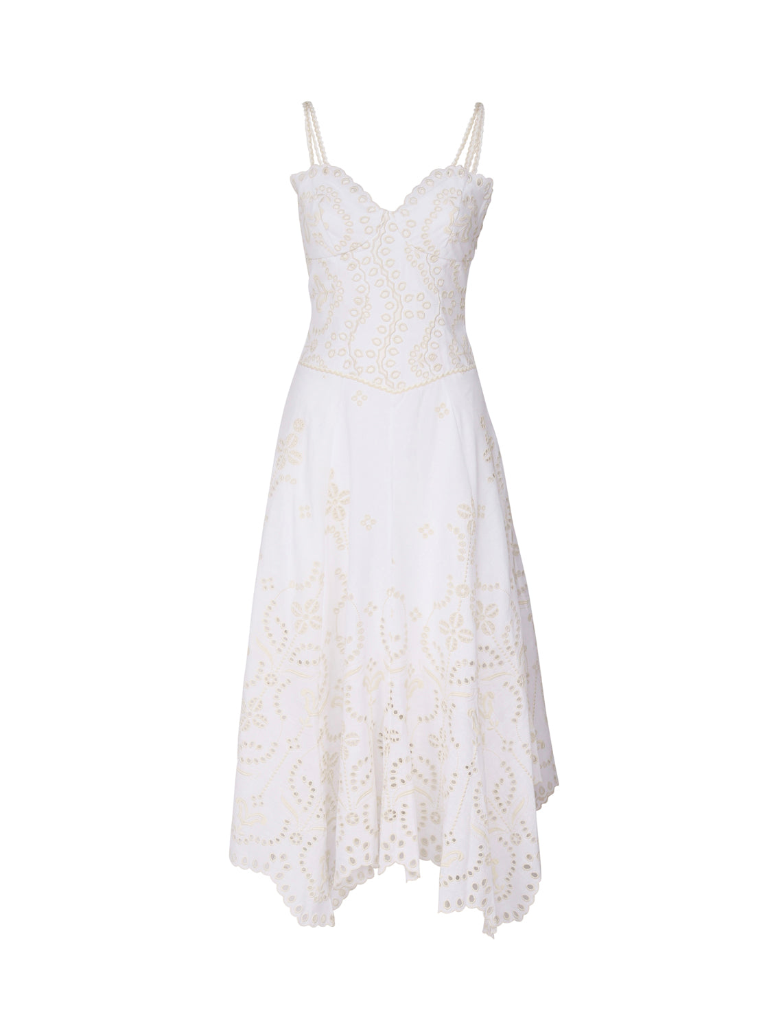 Charoruiz Dresses White Cotton | Linen Polyester