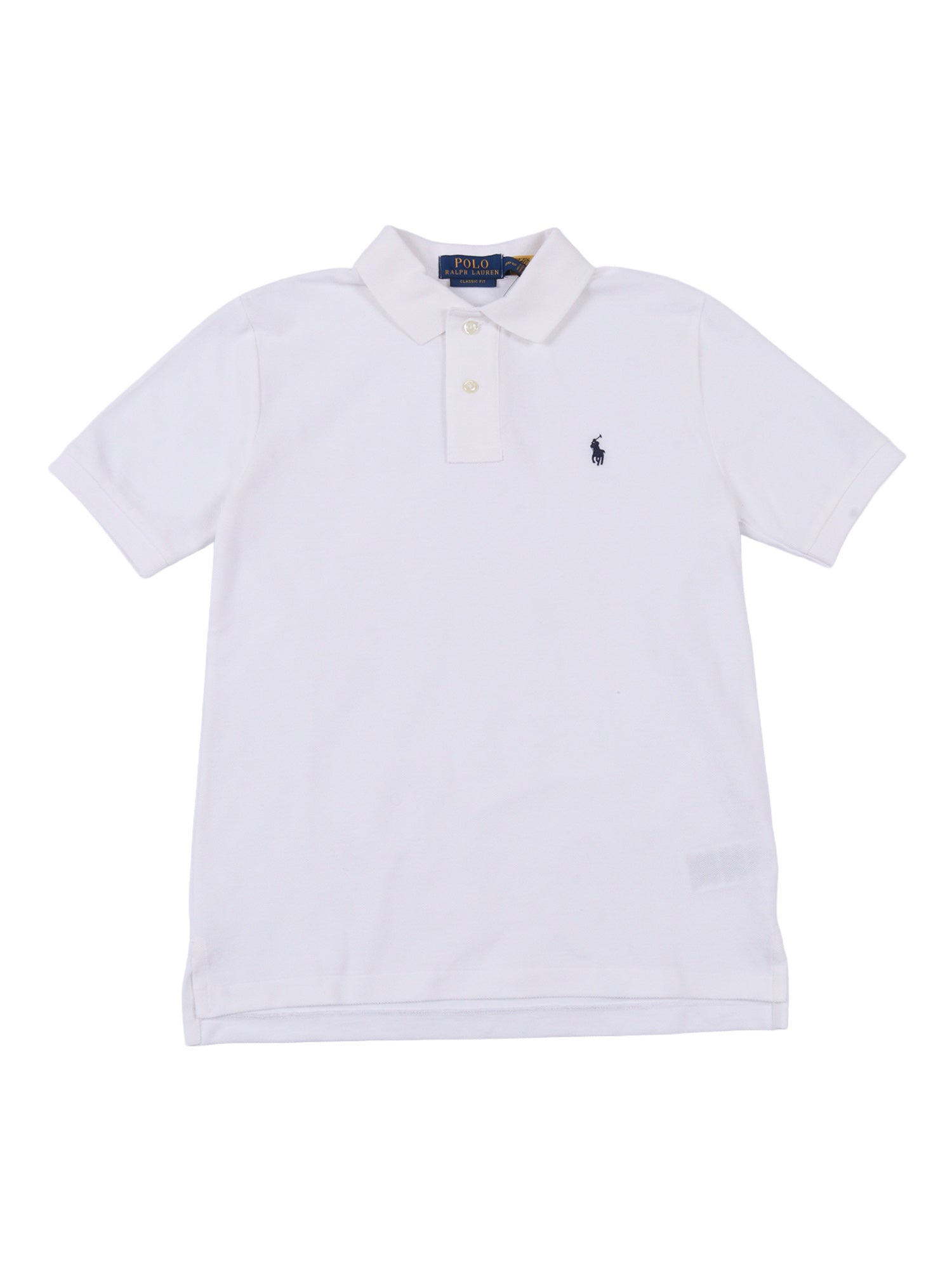 POLO-TOPS-KNIT White Cotton Short Sleeves Polo