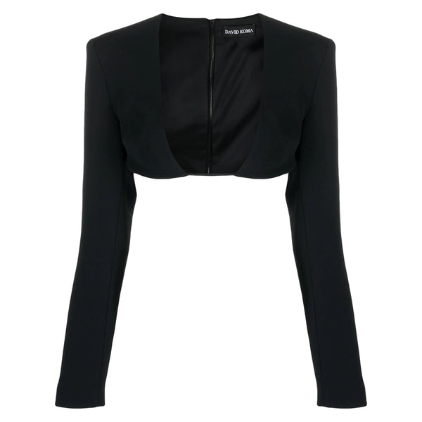 Top Plunging Square-Neck Black Outer: Acetate T-shirts & Jerseys