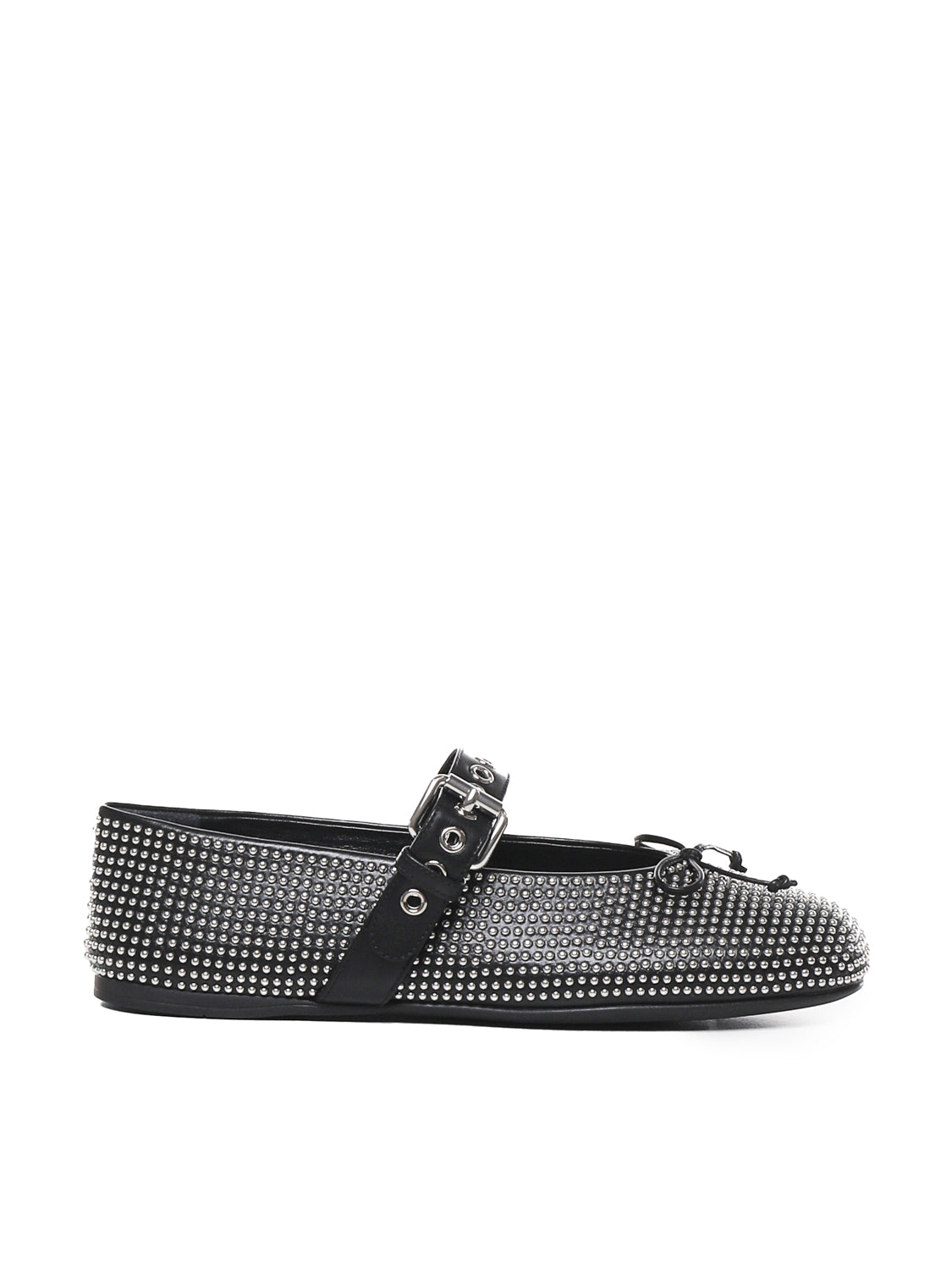 Miu Flat Shoes Black Vitello