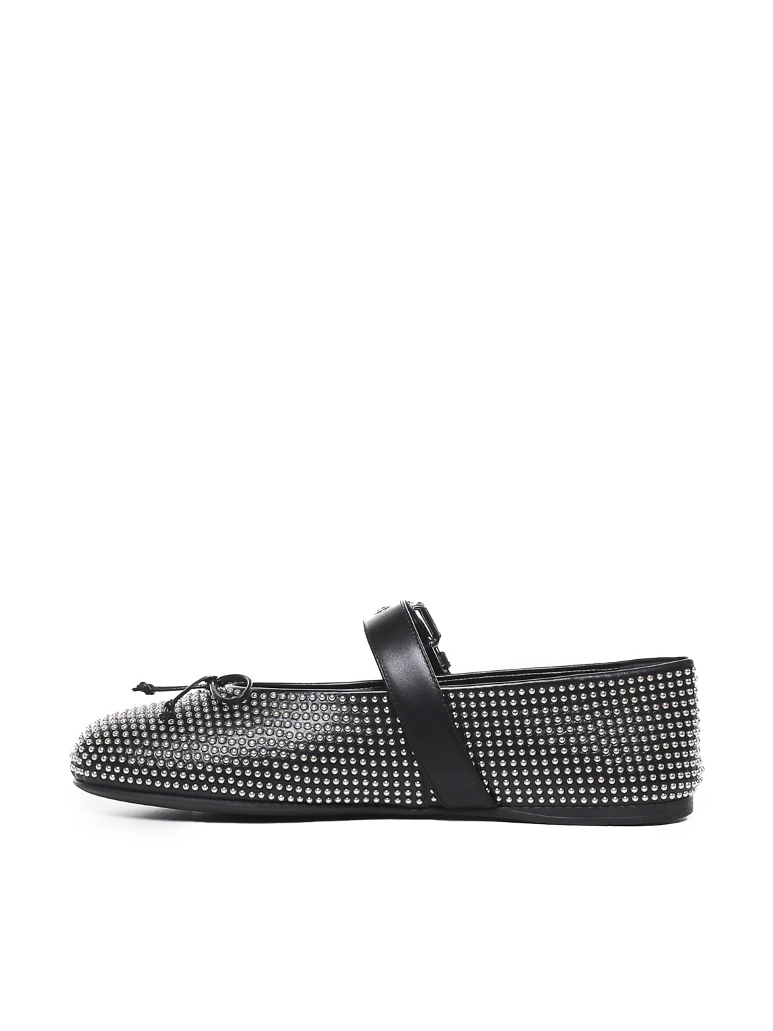 Miu Flat Shoes Black Vitello