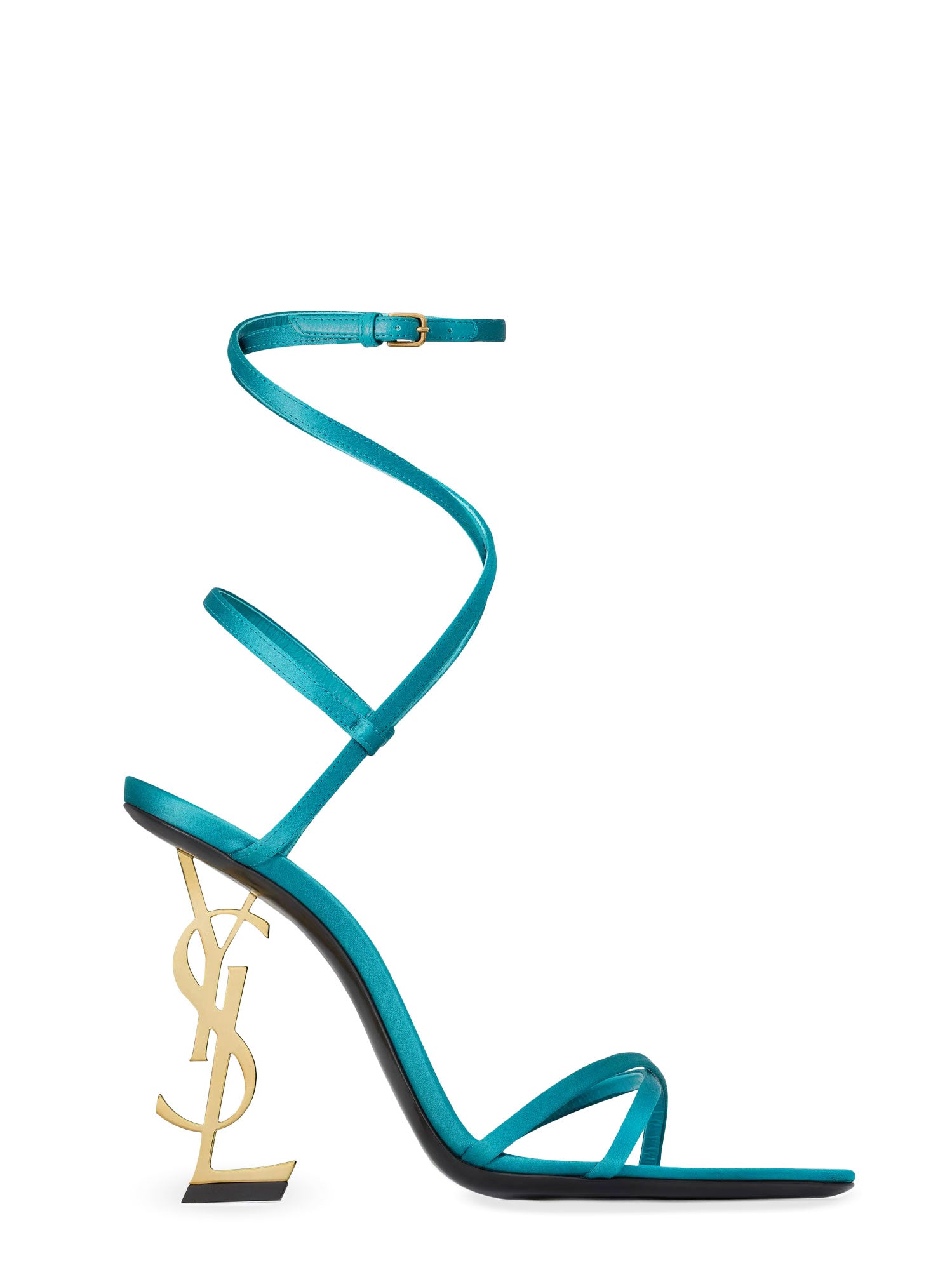 Saint Laurent Sandals Blue Satin
