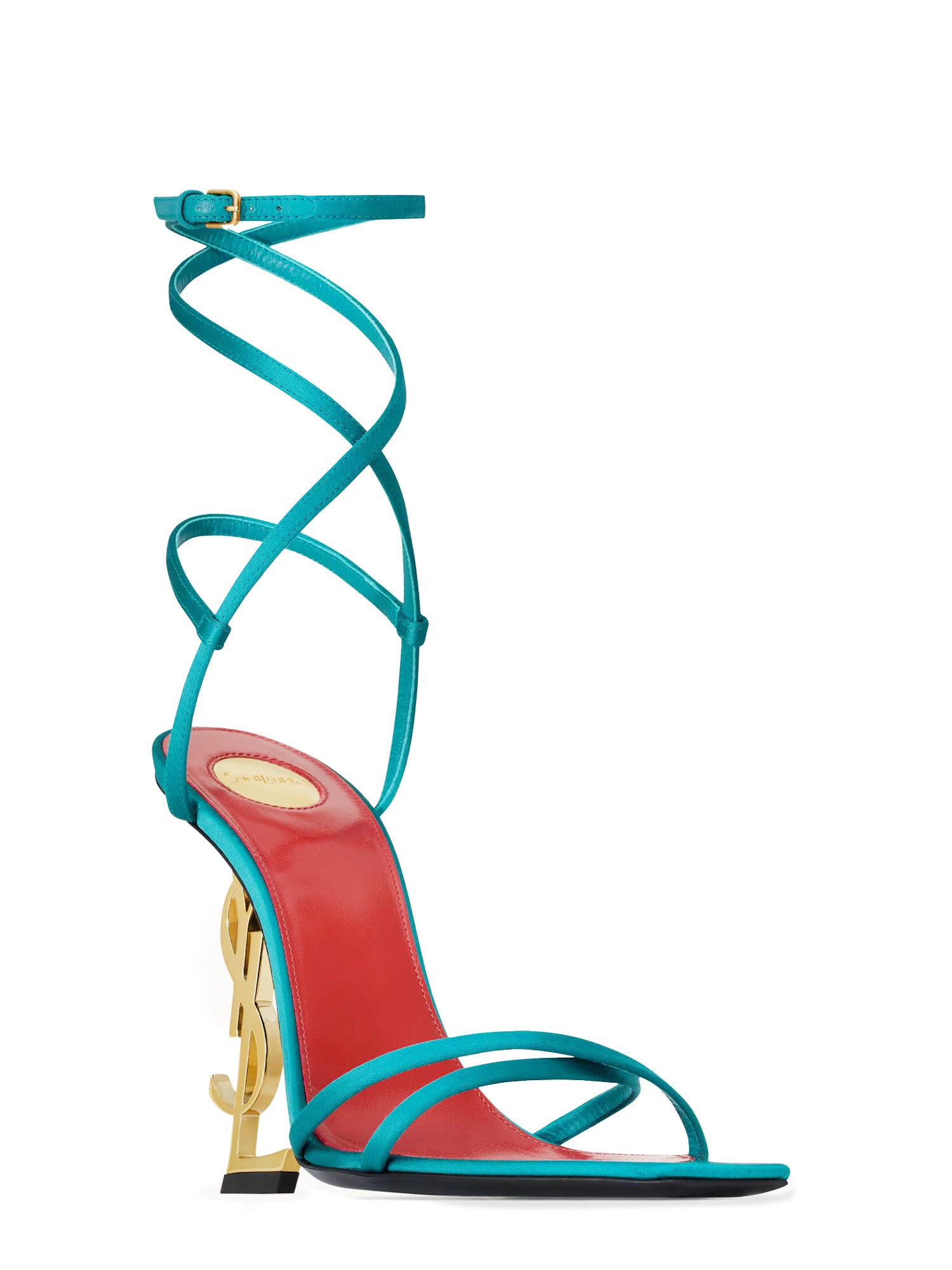 Saint Laurent Sandals Blue Satin