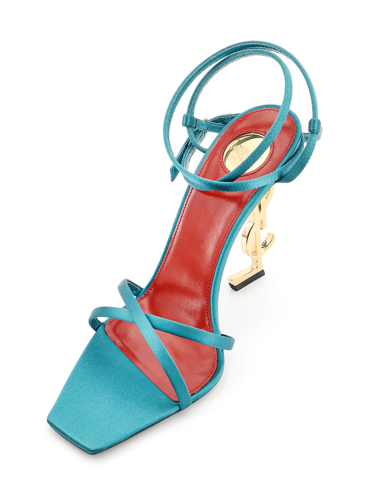 Saint Laurent Sandals Blue Satin