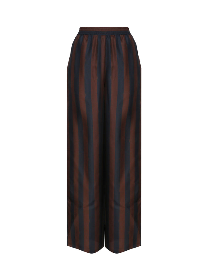 Fendi Rtw Cocoa/navy Silk