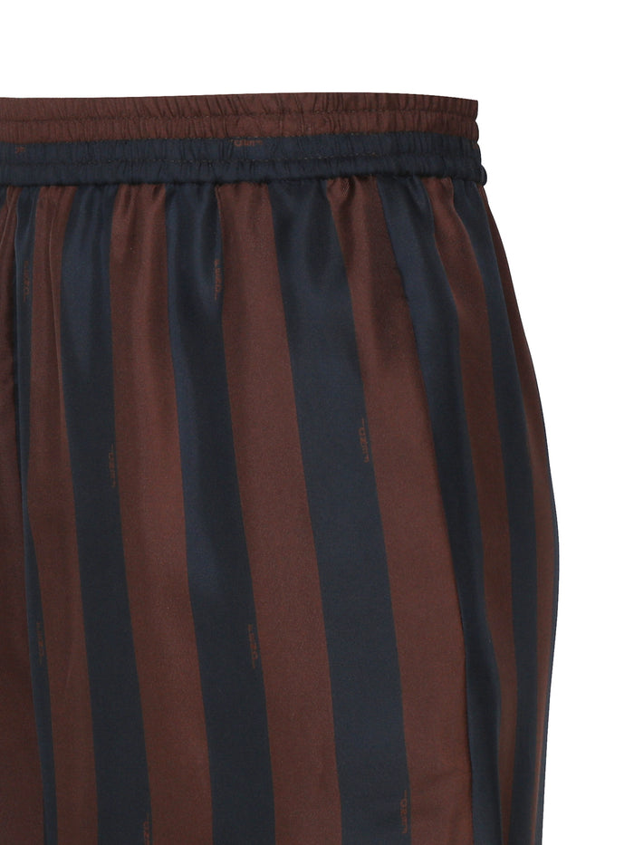 Fendi Rtw Cocoa/navy Silk