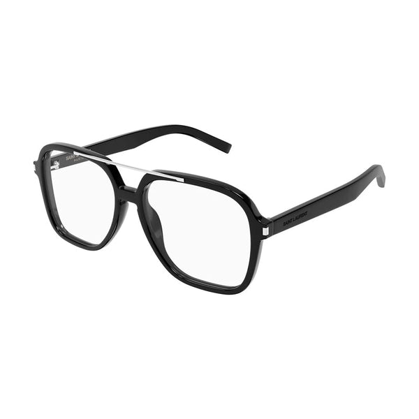 Saint Laurent Eyeglasses Square Full Rim, Shiny Black Frame And Clear Demo Lens Sl545opt001 Sunglasses
