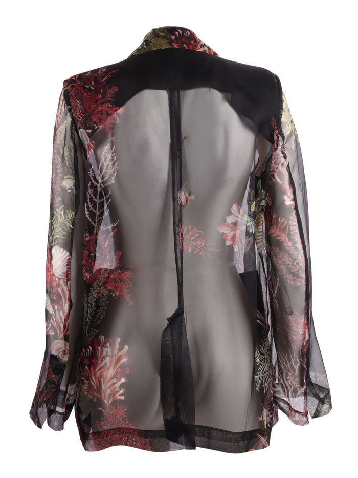 Silk Organza Blazer Black Jacket
