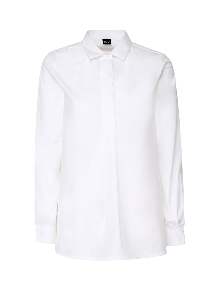 Fay Shirts White Cotton Elastane