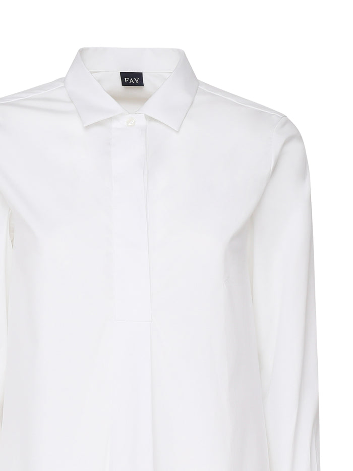 Fay Shirts White Cotton Elastane
