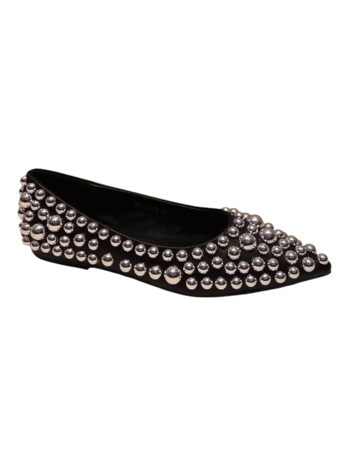 Mega Studs Black Calf Leather | Shoe