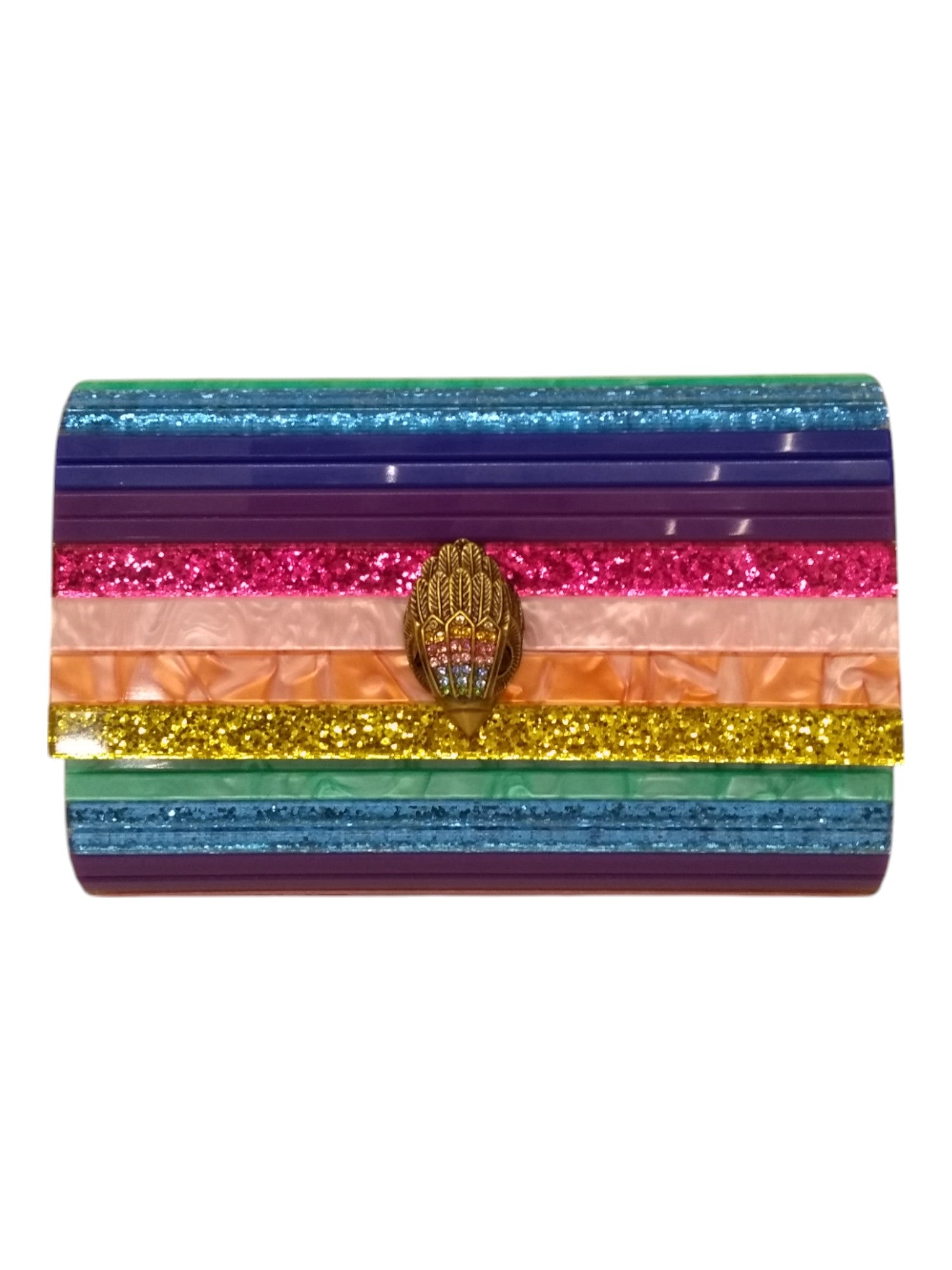 Party Eagle Clutch Multicolour Calf Leather | Smallleathergoods