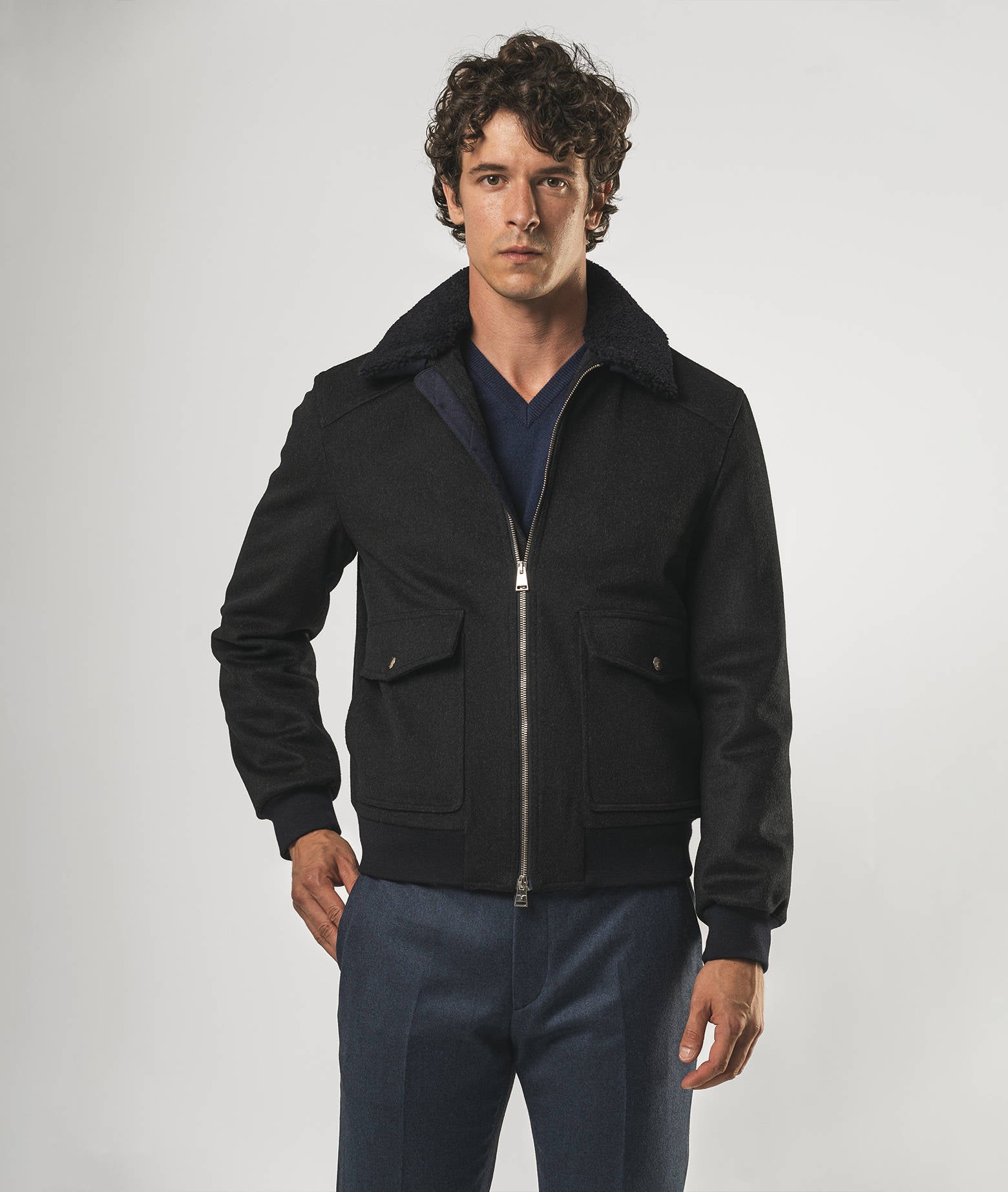 Wool Jacket Elbrus Midnightblue Sportswear (no Padding)