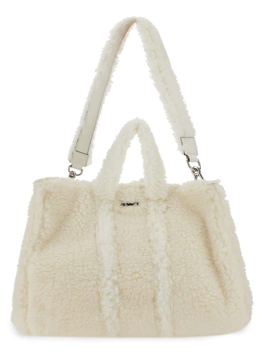 Teddy Fleece Bag White Polyester Handbags