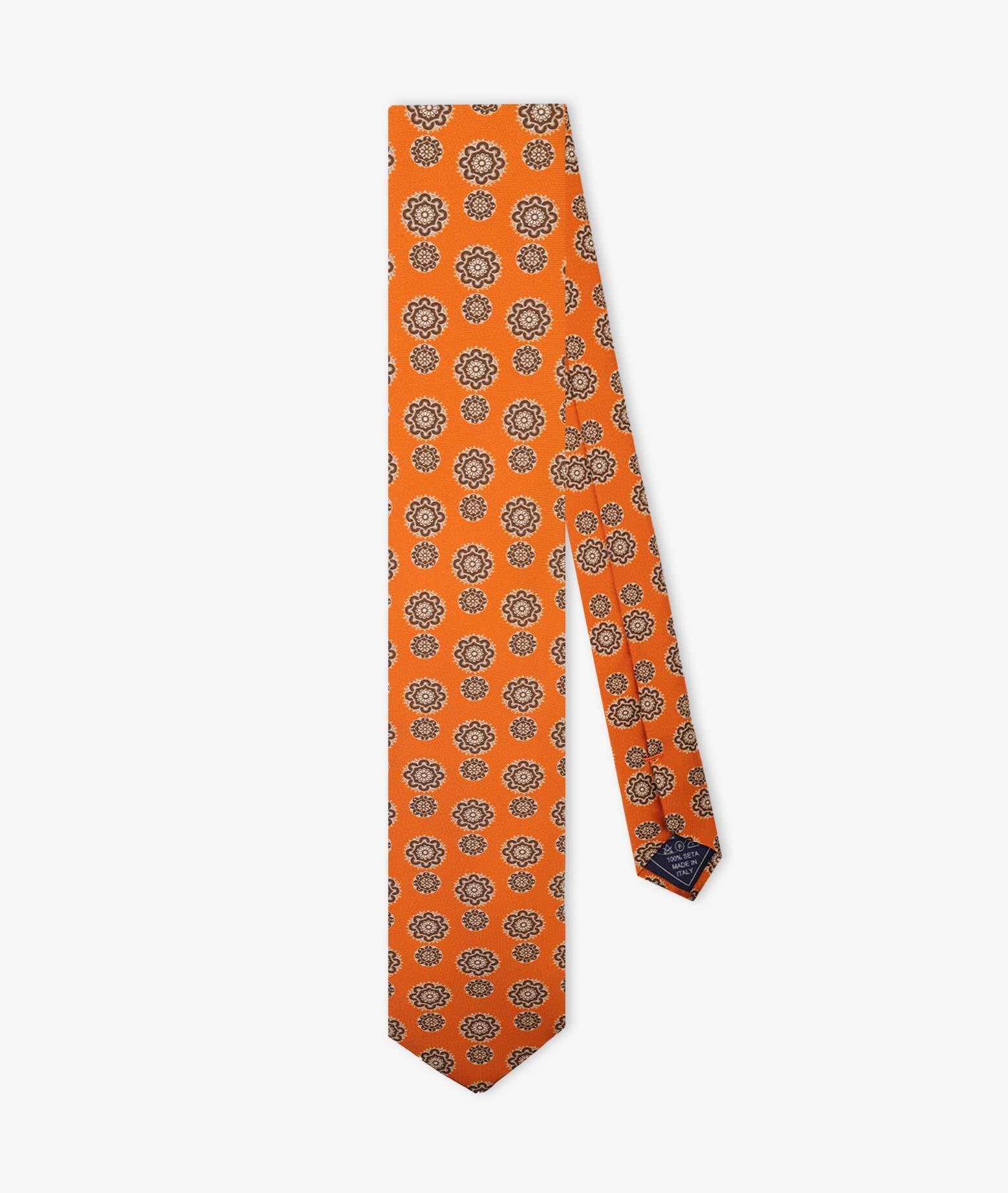 Tie Arabesque Orange Big Pattern