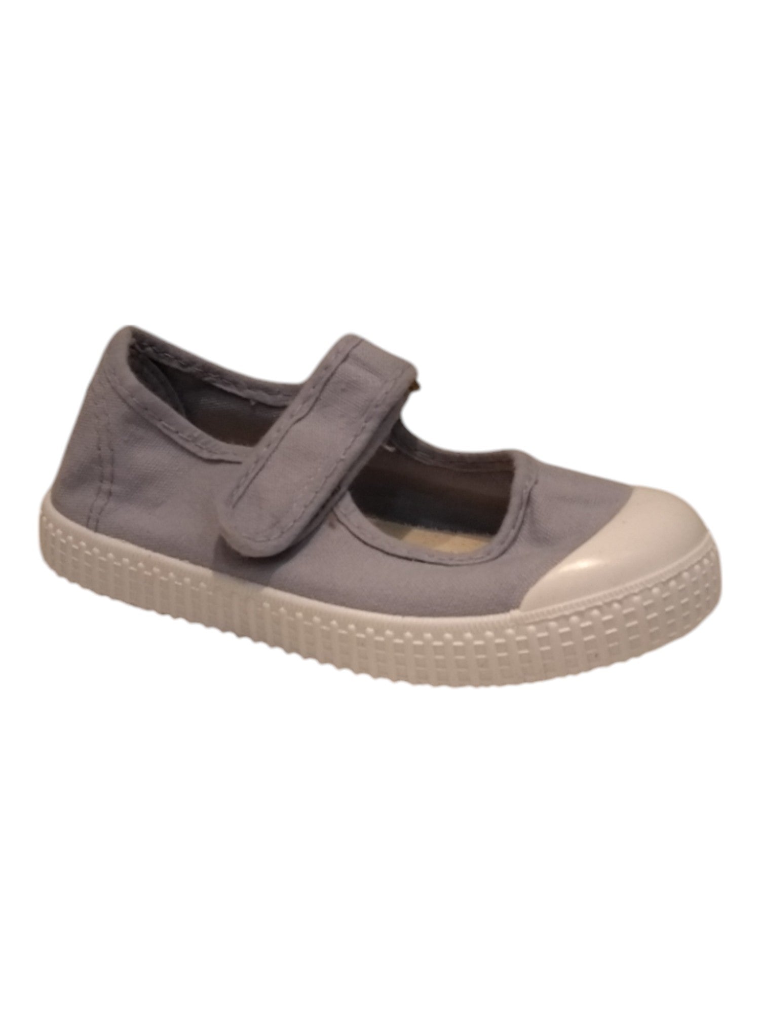 1915 Mercedes Tira Lona Tintado Grey Cotton Rubber Sole Shoe
