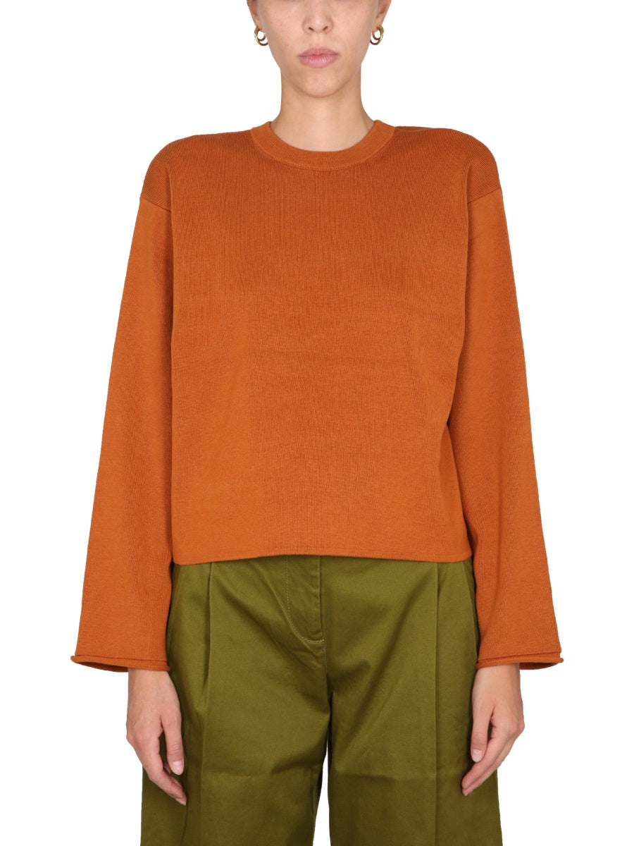 Silk Blend Knit Jumper Orange Jumpers