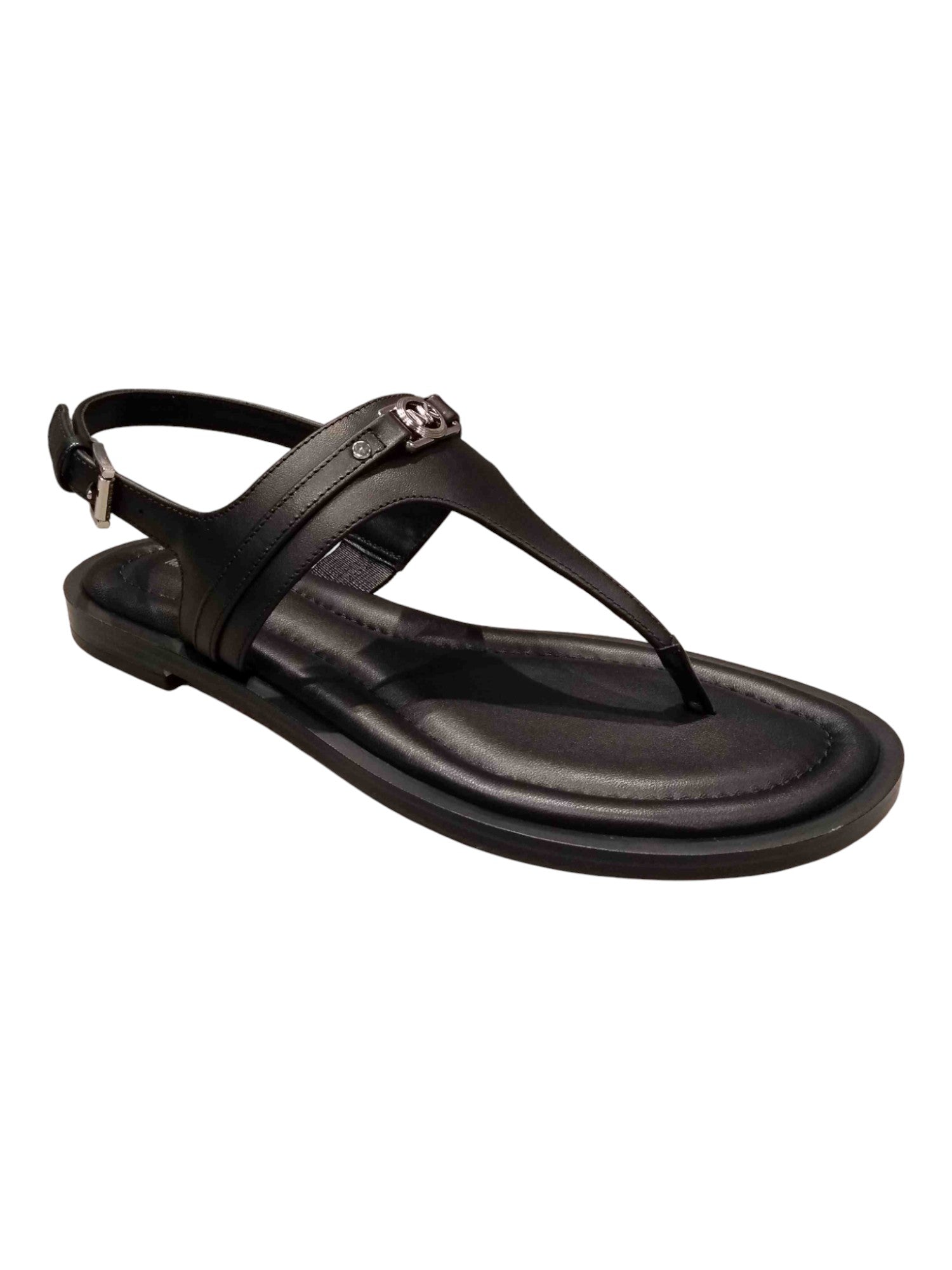 Mandy Thong Sandal Black Calf Leather