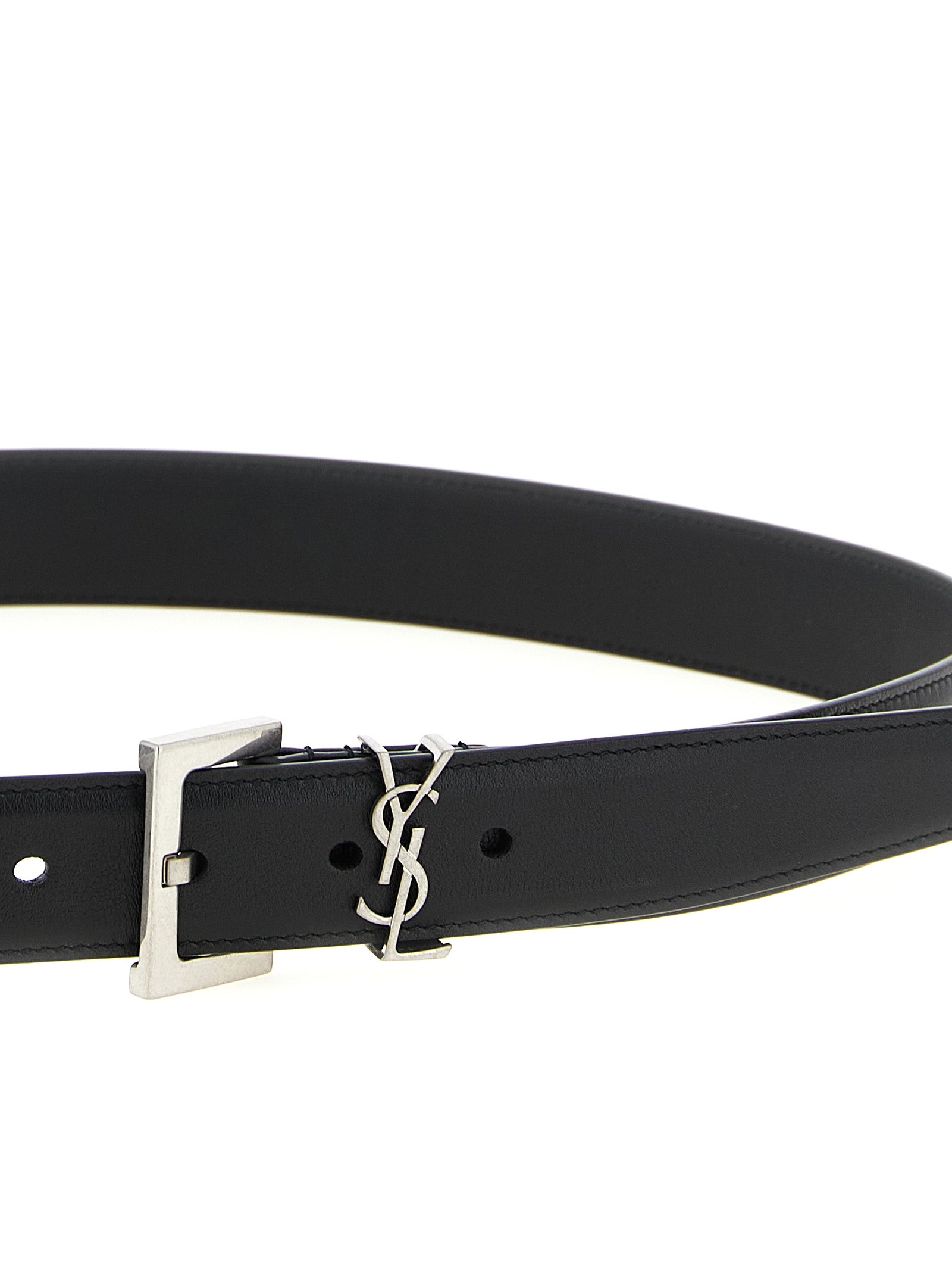 Monogram belt Black Calfskin Leather (bos Taurus)