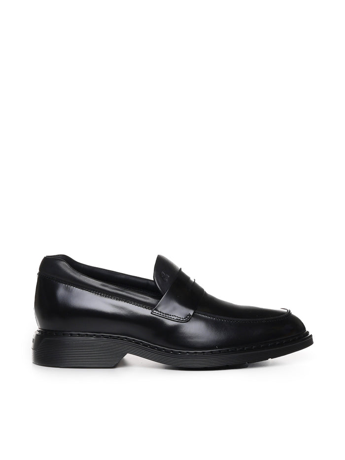 Hogan Flat Shoes Black Calfskin