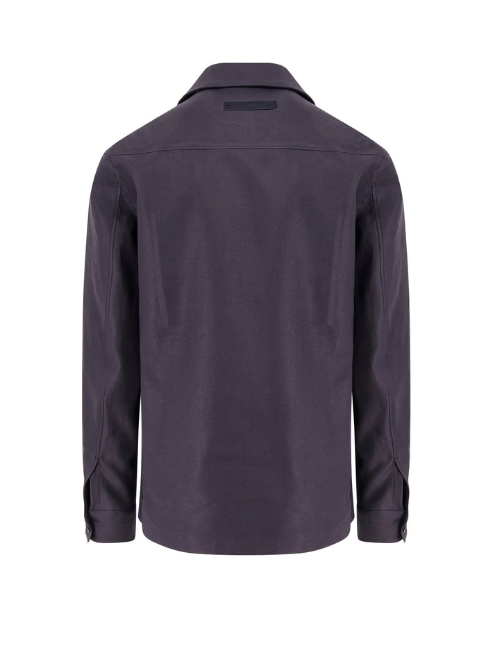 Zegna Shirts Blue Lino