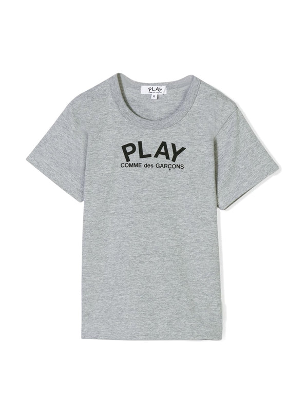 T-Shirt With Logo, Grey Cotton T-shirts